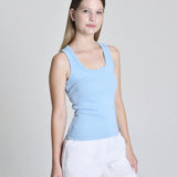 Regata Feminina Canelada Isabeli Azul Claro