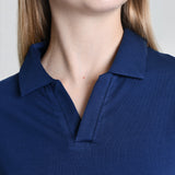 Camisa Feminina Gola Polo Elisabeth Azul
