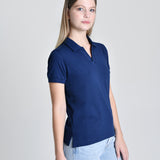 Camisa Feminina Gola Polo Elisabeth Azul