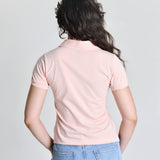 Camisa Feminina Gola Polo Elisabeth Rosa