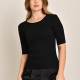 Blusa Feminina 3/4 Canelada Roberta Preto