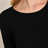 Blusa Feminina 3/4 Canelada Roberta Preto