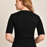 Blusa Feminina 3/4 Canelada Roberta Preto