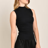 Regata Feminina Canelada Gola Alta Lilian Preto