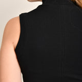 Regata Feminina Canelada Gola Alta Lilian Preto