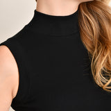 Regata Feminina Canelada Gola Alta Lilian Preto