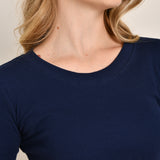 Blusa Feminina 3/4 Canelada Roberta Azul