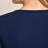 Blusa Feminina 3/4 Canelada Roberta Azul