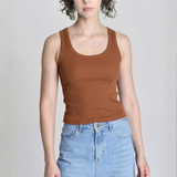 Regata Feminina Canelada Isabeli Marrom